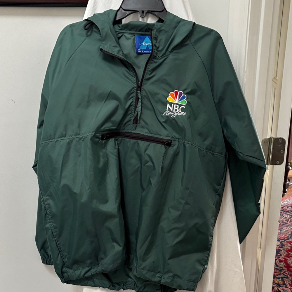 Forest green windbreaker bought at NBC Studios in New York